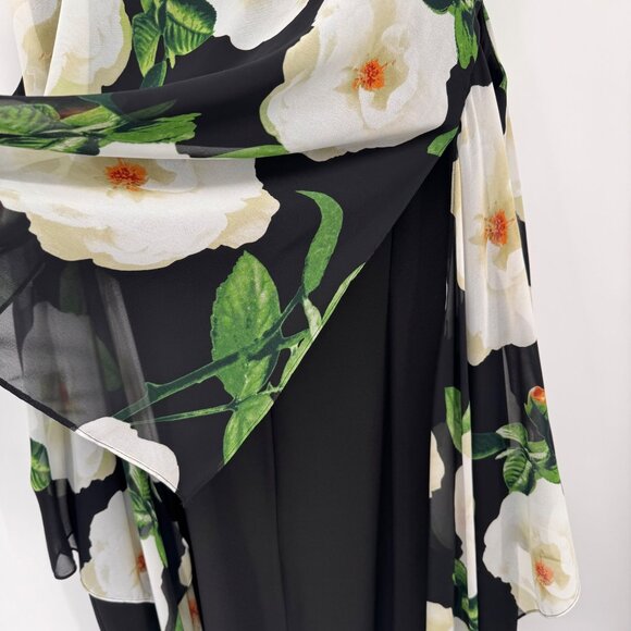 Tahari Arthur S. Levine Floral Layered Sleeveless Dress 20W Black  White plus - Picture 12 of 14